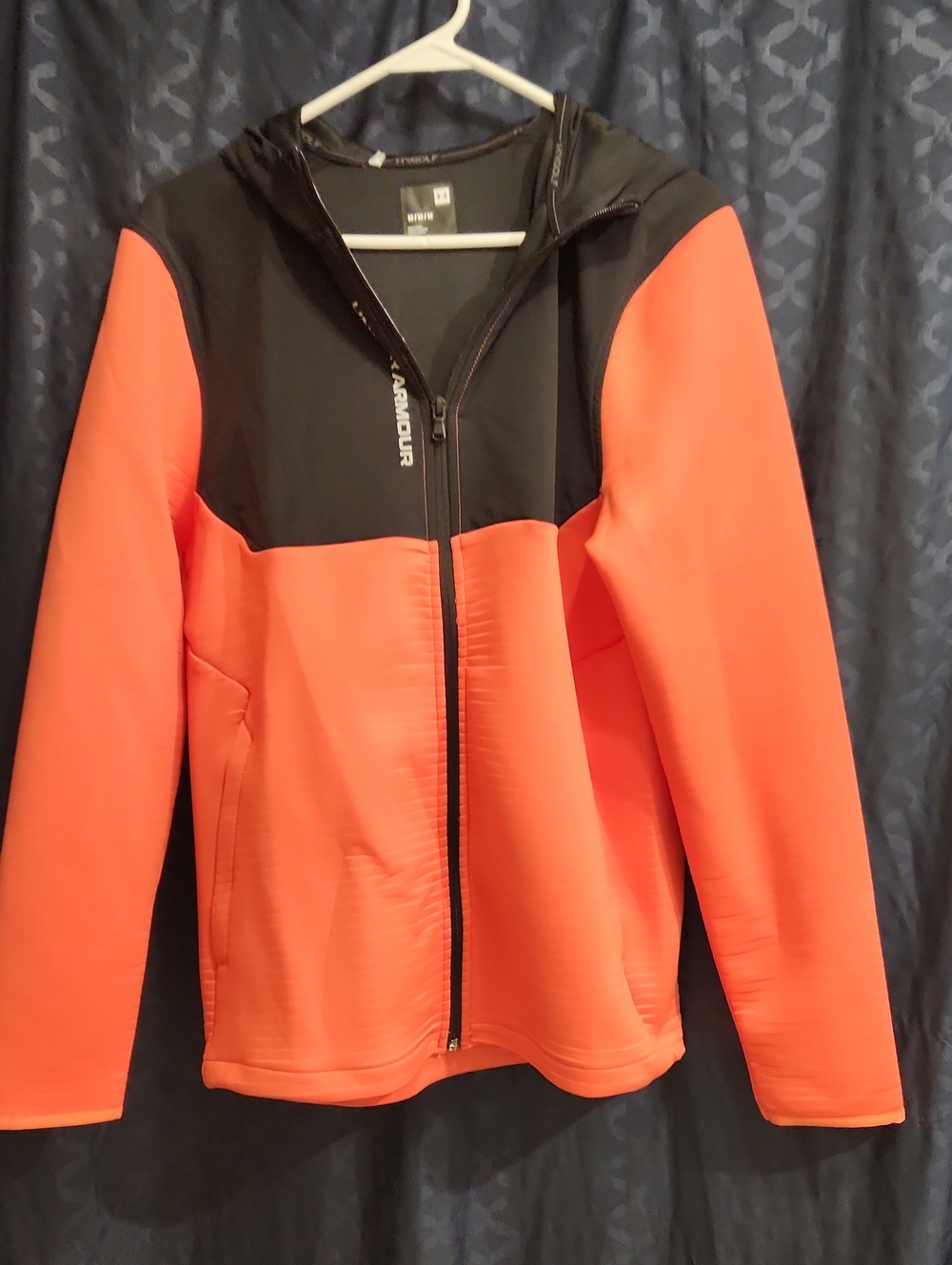 Under Armour Orange and Black Full Zip Performance Hoodie